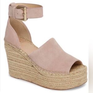 Marc Fisher Suede Espadrille Wedge with Ankle Straps size 7